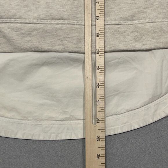 Athleta Roamer Sweatshirt Medium‎ Heathered Beige Oatmeal Zipper Back Layered - Picture 7 of 11